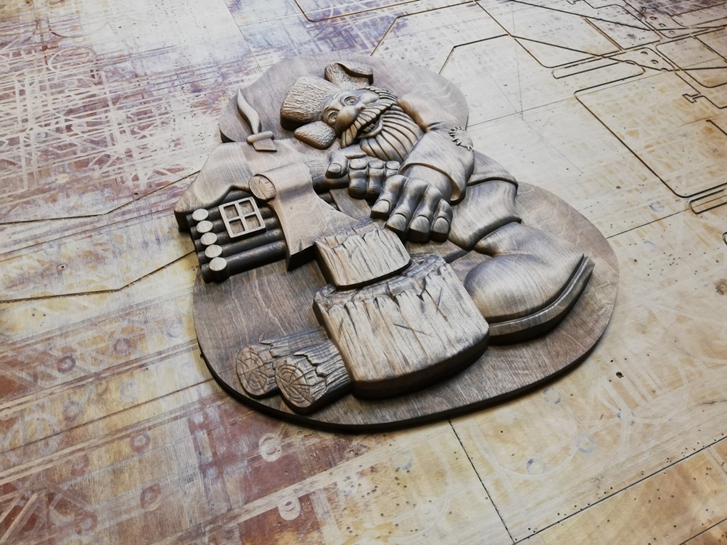 3D фрезеровка на ЧПУ - резное панно дед